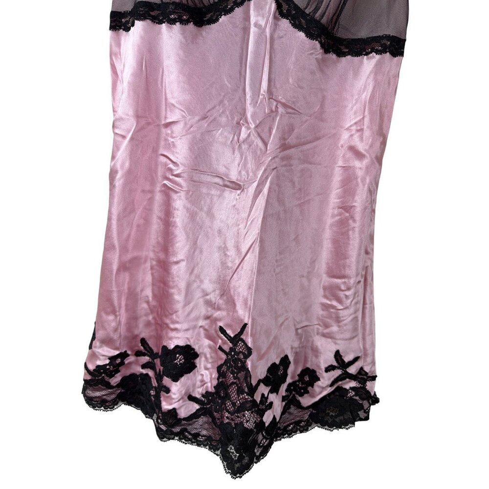 Vintage Victoria's Secret 100% Silk Pink Lace Slip Dress Size S Y2K - Picture 9 of 14
